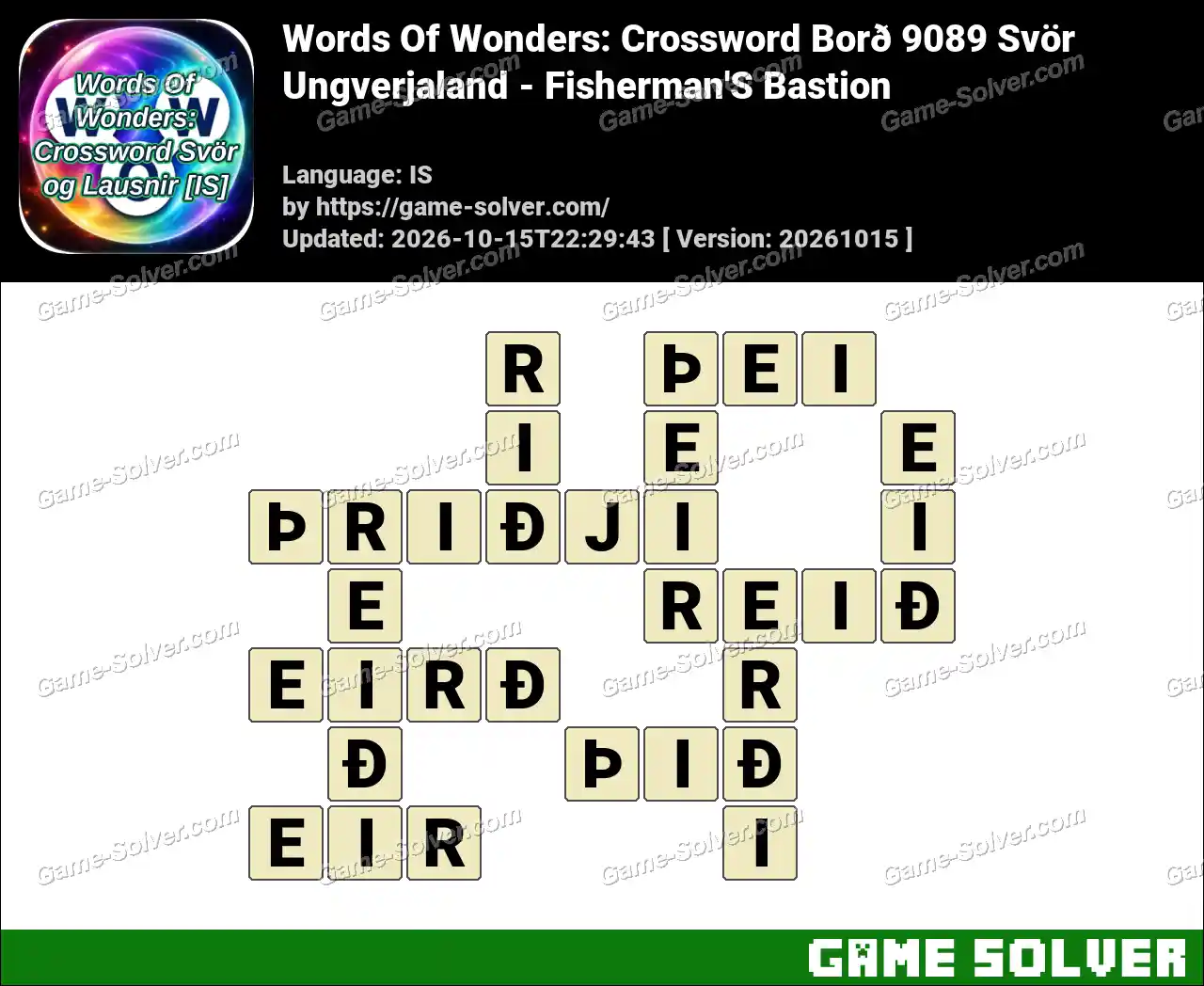 Words Of Wonders: Crossword Borð 9089 Svör – Ungverjaland – Fisherman’S Bastion